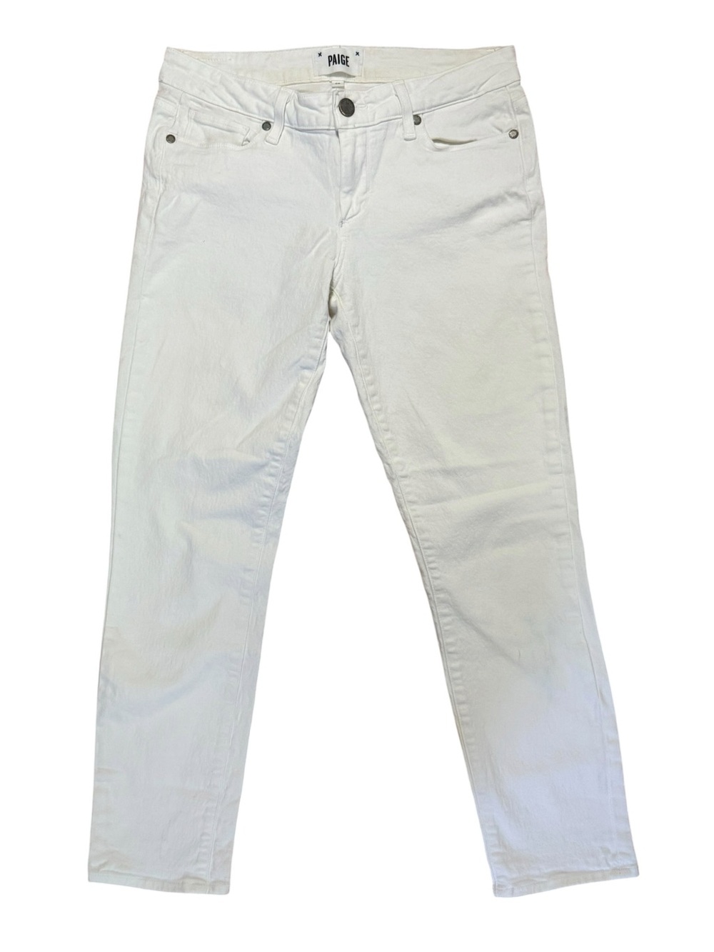 PAIGE Kylie Crop White Jeans Size 28 Made in USA Stretch Denim - Picture 2 of 9